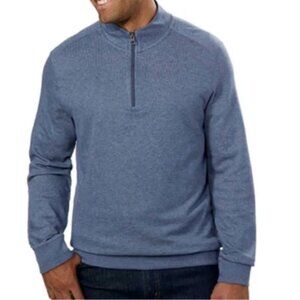 English Laundry Men’s 1/4 Zip Up Long Sleeve Pullover Shirt Blue Size Medium